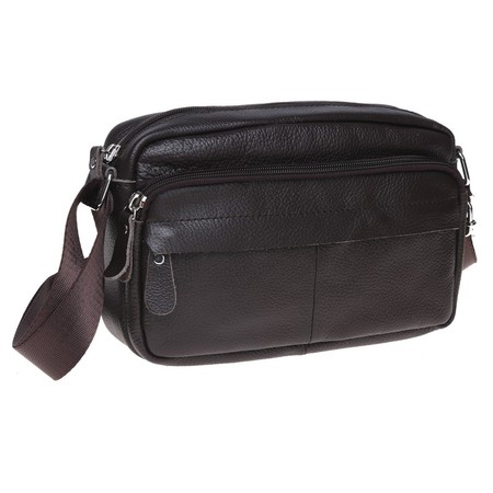 Чоловіча шкіряна сумка Borsa Leather k1t823-brown купити недорого в Ти Купи