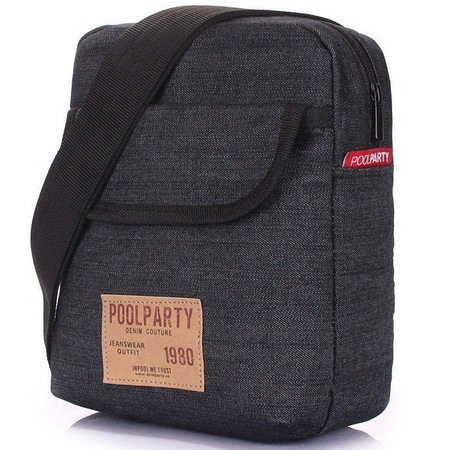 Чоловіча чорна сумка на плече POOLPARTY extreme-denim купити недорого в Ти Купи
