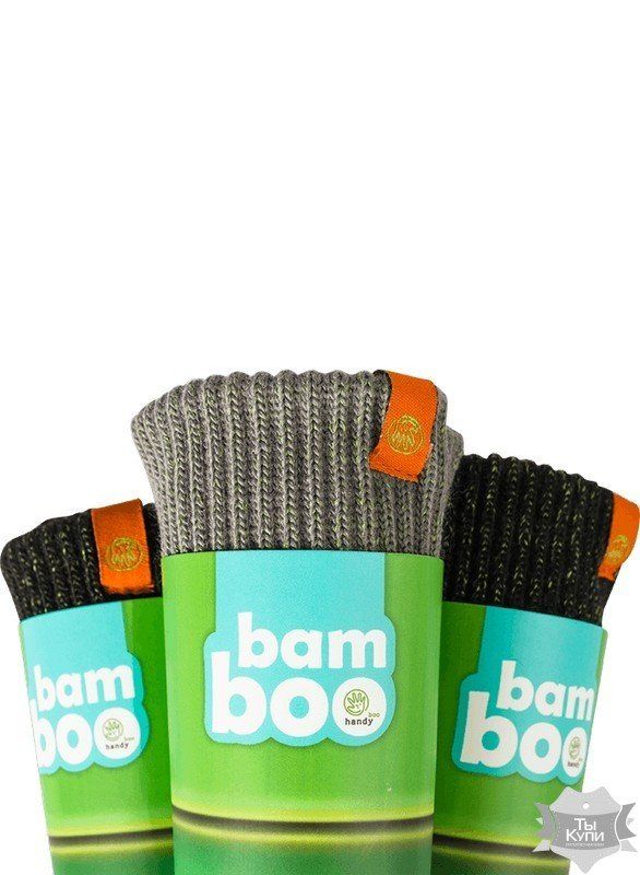M - Зимние бамбуковые эко перчатки ORIGINAL BAMBOO серо-зеленые купить недорого в Ты Купи