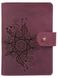Обложка для паспорта из кожи Hi Art «Mehendi Classic» PB-03S/1 Shabby Plum Фиолетовый купить недорого в Ты Купи