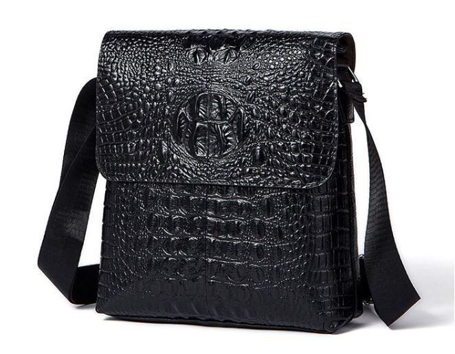 Чоловіча шкіряна сумка через плече Vintage 14715 Чорний купити недорого в Ти Купи