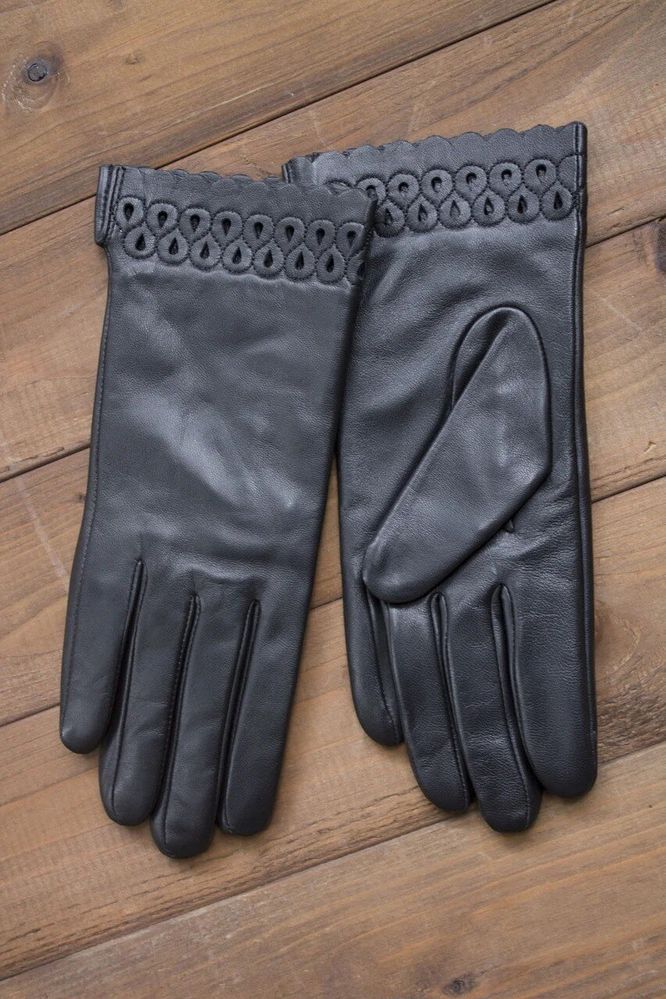 Перчатки женские чёрные кожаные сенсорные 949s3 L Shust Gloves купить недорого в Ты Купи