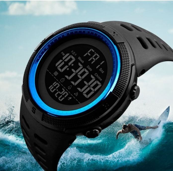 Чоловічий наручний спортивний годинник Skmei Amigo BLUE (+1265) купити недорого в Ти Купи