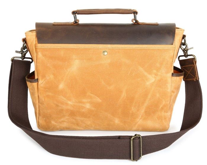 Чоловічий рудий текстильний портфель з шкіряними вставками Vintage 20120 купити недорого в Ти Купи