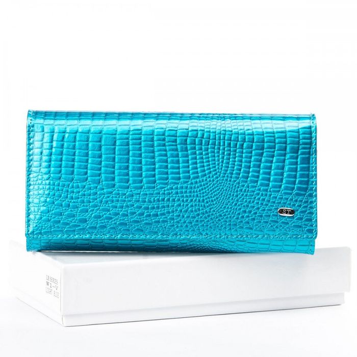 Жіночий гаманець зі шкіри LR SERGIO TORRETTI W1-V light-blue купити недорого в Ти Купи