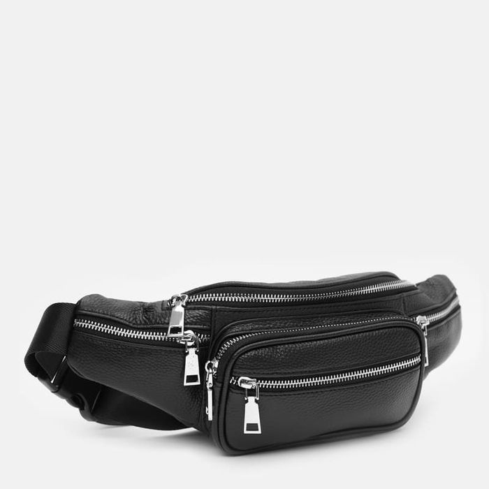 Чоловіча шкіряна сумка на пояс Ricco Grande K16292bl-black купити недорого в Ти Купи