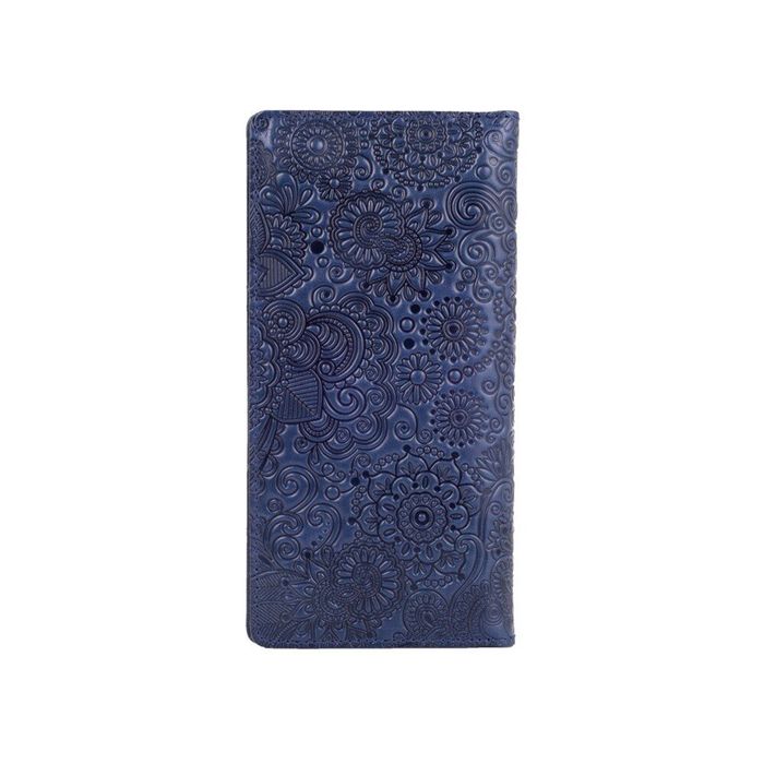 Шкіряне портмоне Hi Art WP-02 Crystal Blue Mehendi Art Синій купити недорого в Ти Купи