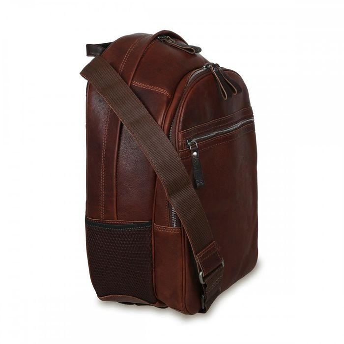 Чоловічий шкіряний рюкзак Ешвуд 4555 коричневий купити недорого в Ти Купи