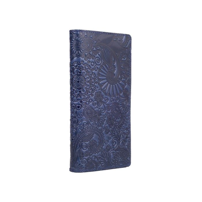 Кожаный бумажник Hi Art WP-05 Mehendi Art синий Синий купить недорого в Ты Купи