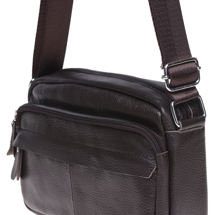 Чоловіча шкіряна сумка Borsa Leather k1t823-brown купити недорого в Ти Купи