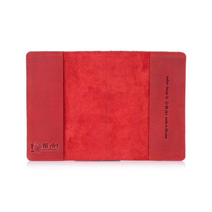 Шкіряна червона обкладинка на паспорт HiArt PC-01 7 wonders of the world Червоний купити недорого в Ти Купи