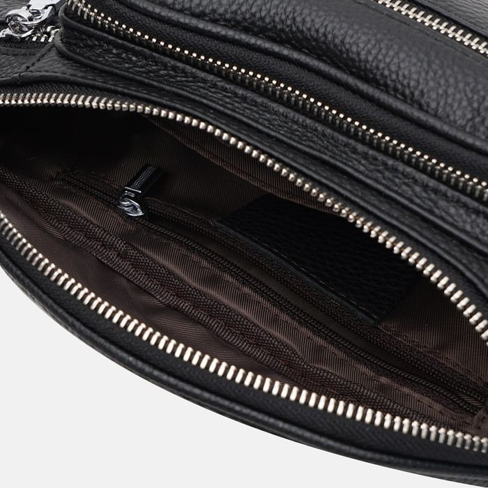 Mужская кожаная сумка на пояс Ricco Grande K16292bl-black купить недорого в Ты Купи