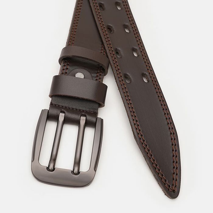 Мужской кожаный ремень Borsa Leather V1FX28-brown купить недорого в Ты Купи