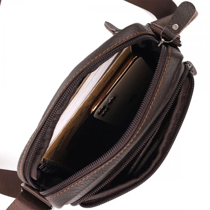 Мужская кожаная сумка через плечо Vintage 20687 купить недорого в Ты Купи