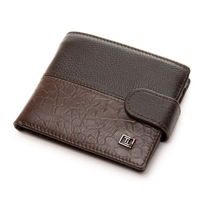 Чоловічий шкіряний гаманець BE BRETTON 210L brown mix купити недорого в Ти Купи