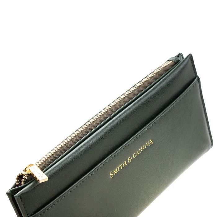 Жіночий шкіряний гаманець SMITH CANOVA FUL-26811-dkgreen купити недорого в Ти Купи
