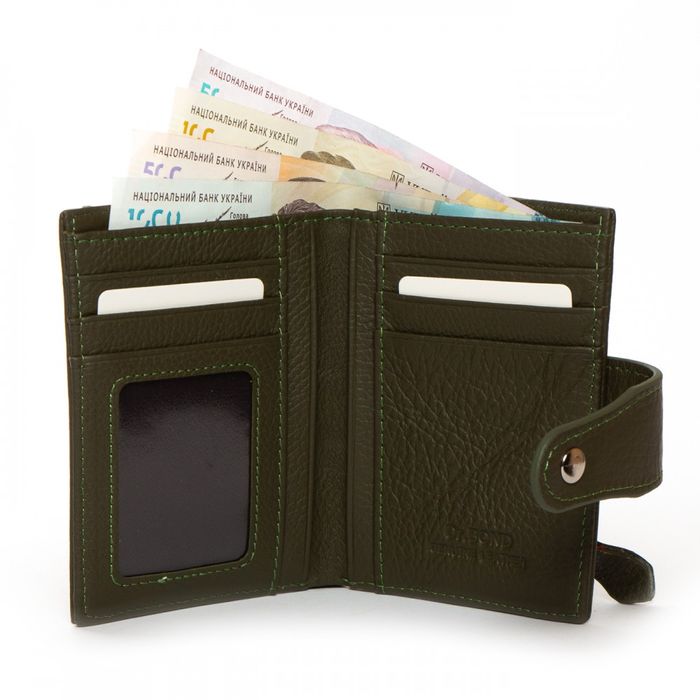 Шкіряний жіночий гаманець Classik DR. BOND WN-23-15 green купити недорого в Ти Купи