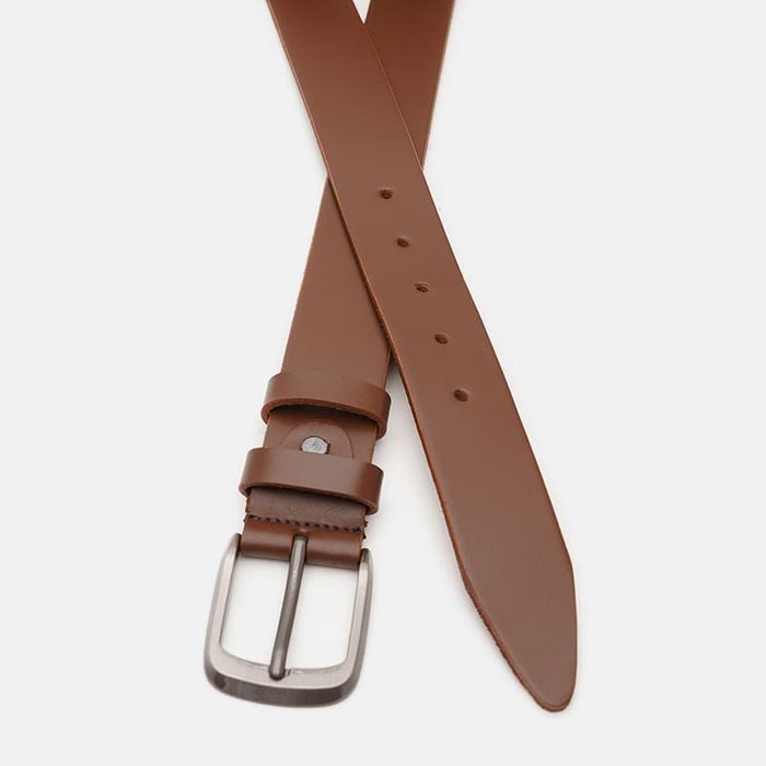 Мужской кожаный ремень Borsa Leather V1125FX07-brown купить недорого в Ты Купи