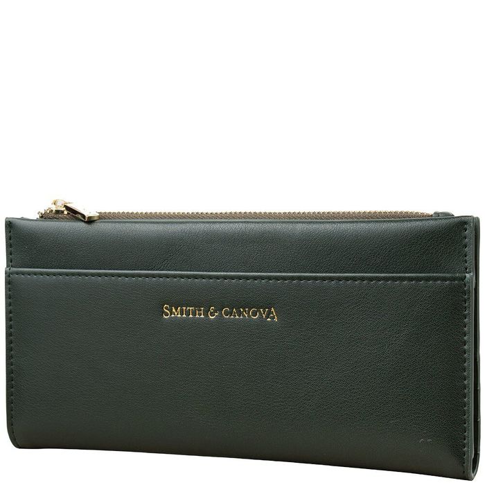 Жіночий шкіряний гаманець SMITH CANOVA FUL-26811-dkgreen купити недорого в Ти Купи