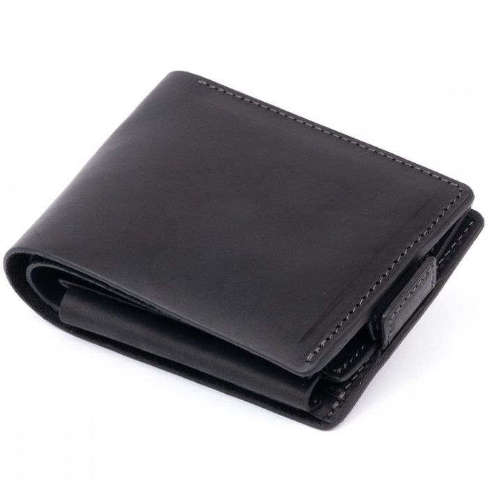Мужское портмоне из натуральной кожи Amico матовое GRANDE PELLE 11319 Черное купить недорого в Ты Купи