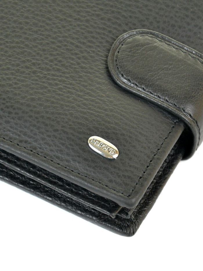 Чоловічий шкіряний гаманець Classik DR. BOND M18055-1 black купити недорого в Ти Купи