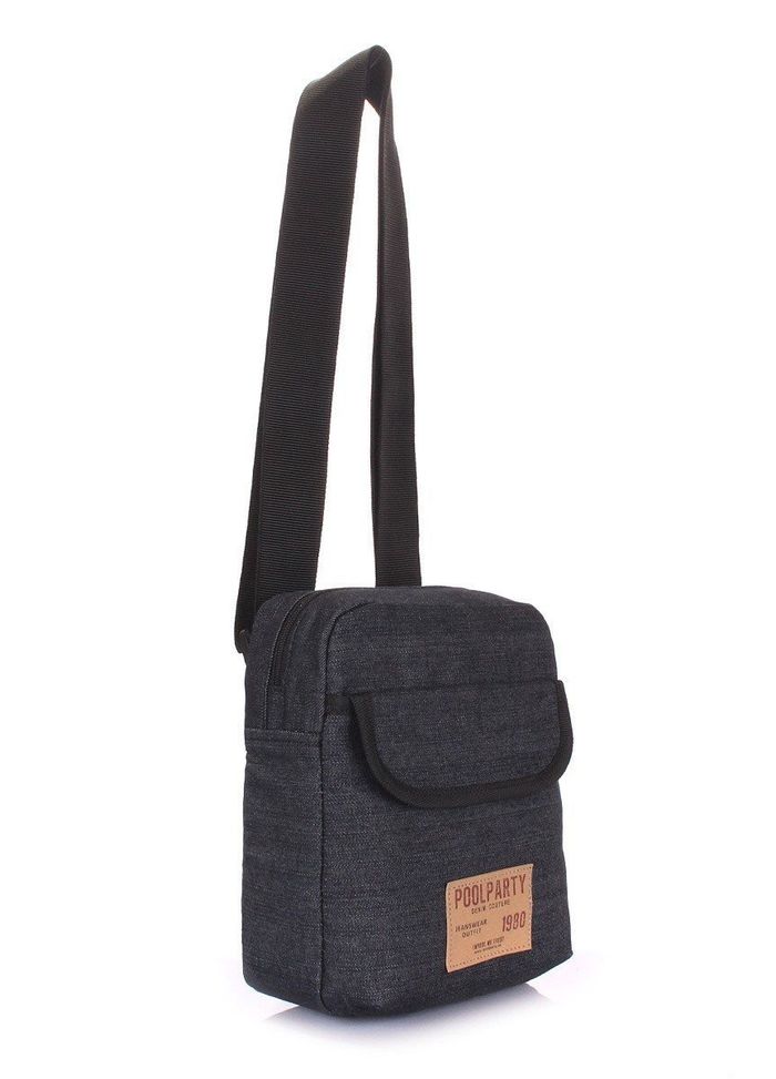 Мужская черная сумка на плечо POOLPARTY extreme-denim купить недорого в Ты Купи