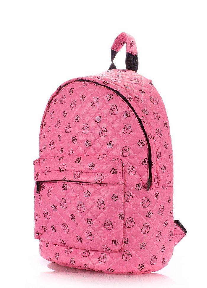 Детский стеганый рюкзак Poolparty с уточками розовый купить недорого в Ты Купи