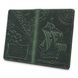 Шкіряна обкладинка на паспорт HiArt PC-01 Discoveries зелена Зелений