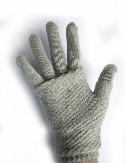 В'язані сірі жіночі рукавички-мітенки Shust Gloves купити недорого в Ти Купи