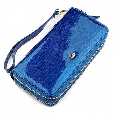 Кошелек из натуральной кожи ST Leather 18447 (S5001A) Синий купить недорого в Ты Купи