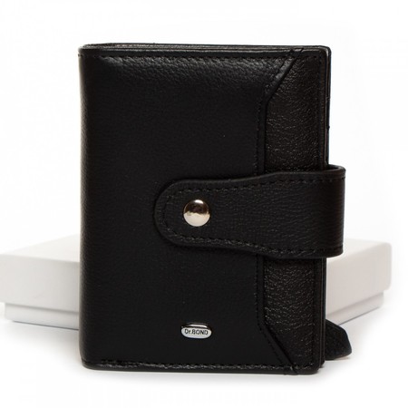 Шкіряний жіночий гаманець Classik DR. BOND WN-23-15 black купити недорого в Ти Купи