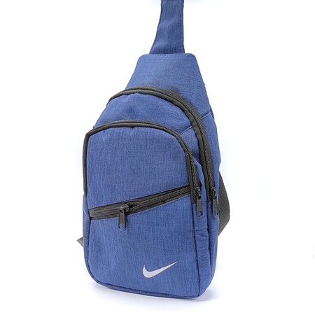 Мужская синяя сумка слинг из ткани Cno-12-1 купить недорого в Ты Купи