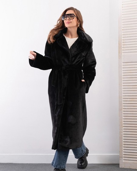 Пальто ISSA PLUS 13631 S чорний купити недорого в Ти Купи