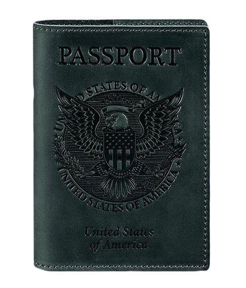 Обложка для паспорта из кожи с американским гербом BlankNote bn-op-usa-iz купить недорого в Ты Купи