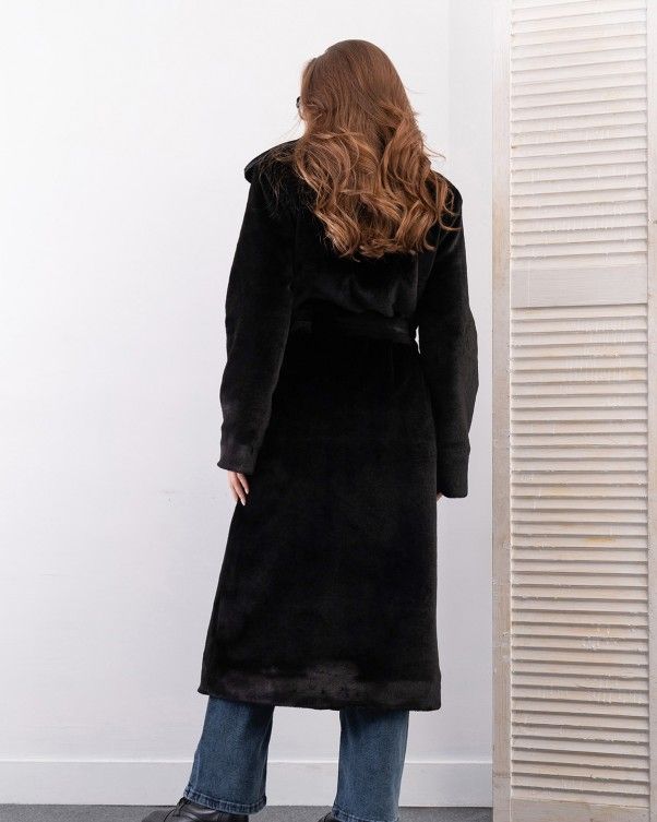 Пальто ISSA PLUS 13631 S чорний купити недорого в Ти Купи