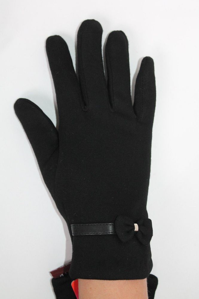 Жіночі чорні стрейчеві рукавички R8175S1 купити недорого в Ти Купи