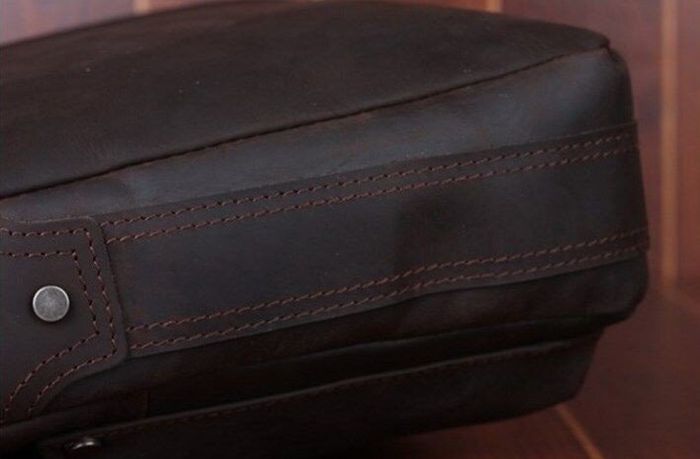 Чоловіча шкіряна сумка Vintage 14565 Темно-коричневий купити недорого в Ти Купи