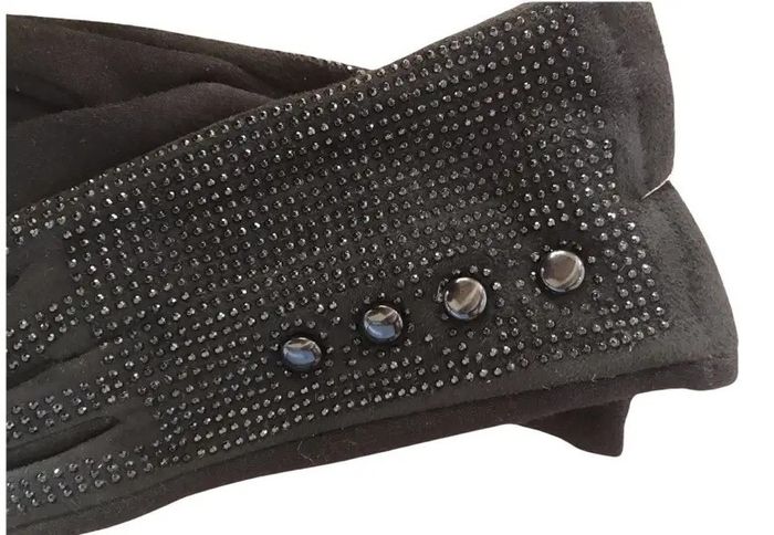Жіночі розтяжні рукавички чорні 196S1 с купити недорого в Ти Купи