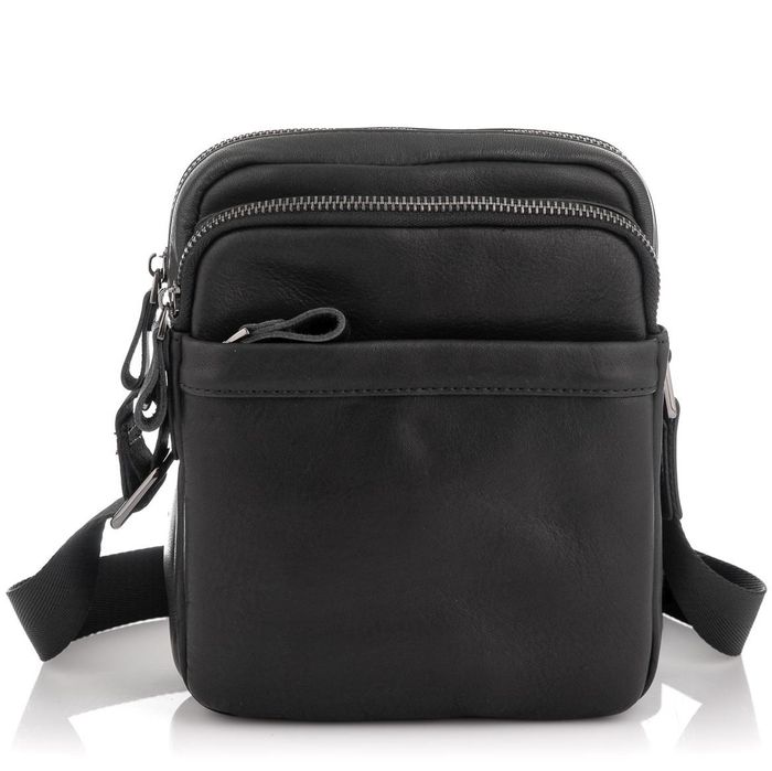 Мужская сумка через плечо черная Tiding Bag 6027A купить недорого в Ты Купи