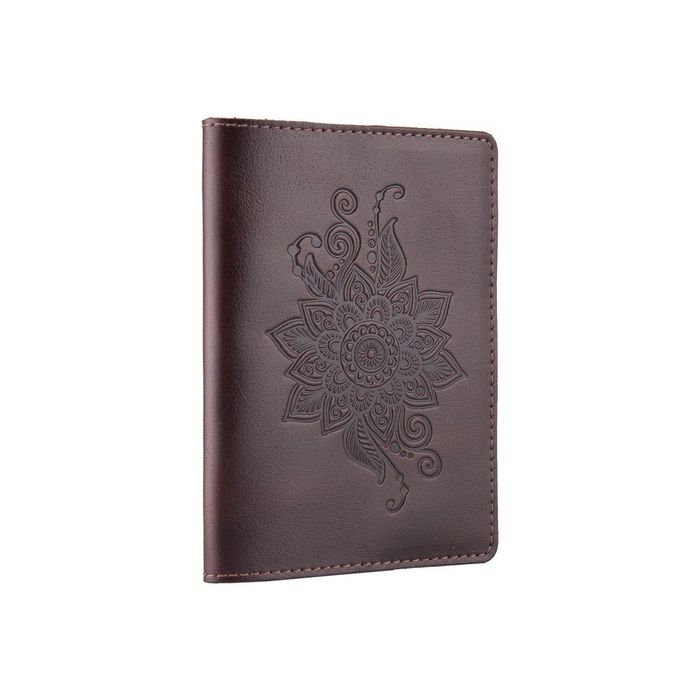 Кожаная коричневая обложка на паспорт HiArt PC-01-C19-1314-T006 Коричневый купить недорого в Ты Купи