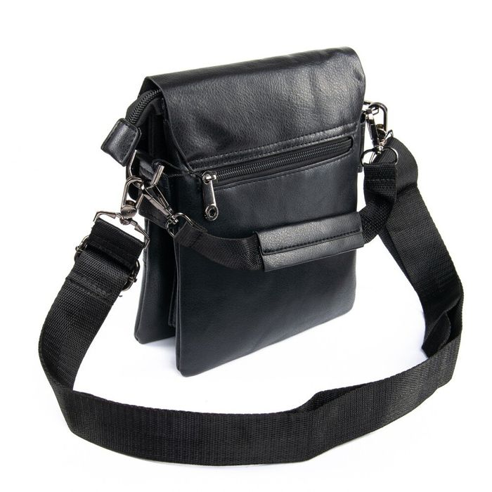 Чоловіча сумка через плече зі шкірозамінника DR. BOND GL 303-2 black купити недорого в Ти Купи