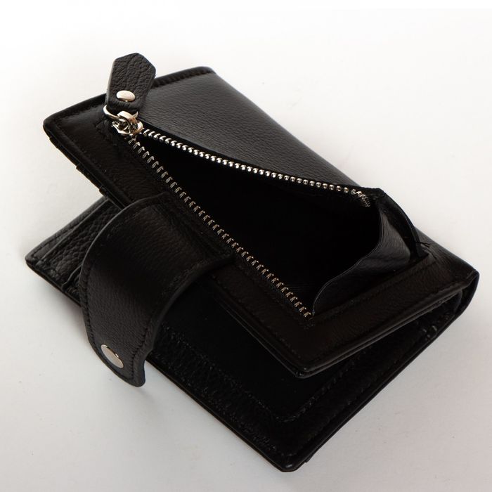Шкіряний жіночий гаманець Classik DR. BOND WN-23-15 black купити недорого в Ти Купи