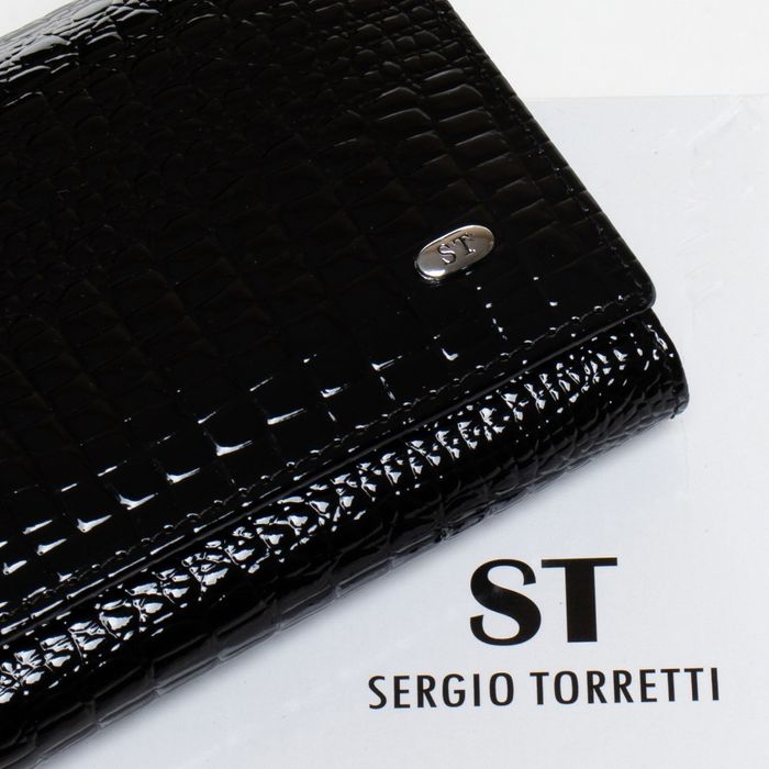 Кожаный женский кошелек LR SERGIO TORRETTI W1-V-2 black купить недорого в Ты Купи