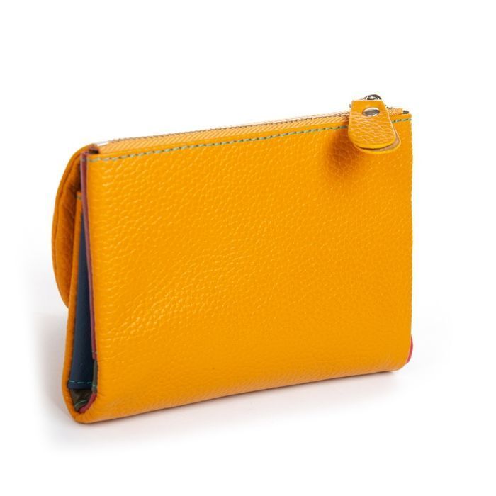 Шкіряний жіночий гаманець Classik DR. BOND WRS-239-1 yellow купити недорого в Ти Купи
