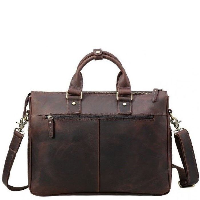 Чоловіча шкіряна сумка Vintage 14565 Темно-коричневий купити недорого в Ти Купи