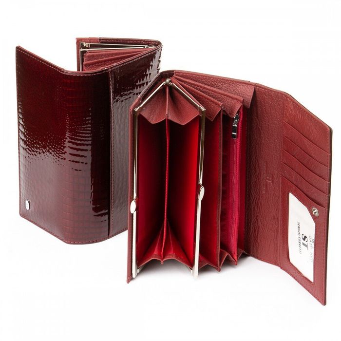 Жіночий гаманець зі шкіри LR SERGIO TORRETTI W1-V dark-red купити недорого в Ти Купи