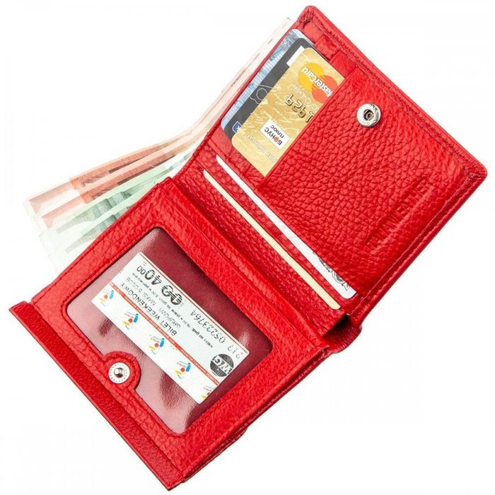 Жіночий червоний гаманець з натуральної шкіри ST Leather 18918 Червоний купити недорого в Ти Купи