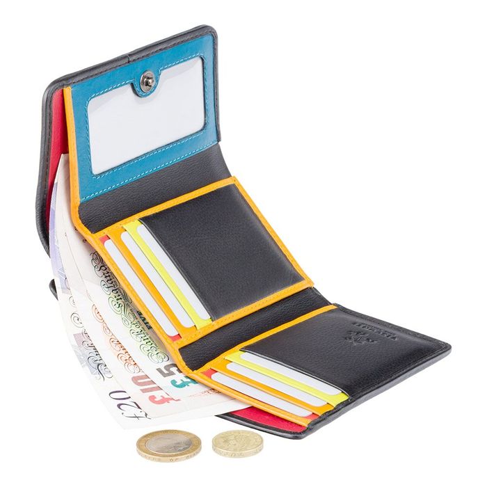 Женский кожаный кошелек Visconti str3 blk m с защитой RFID купить недорого в Ты Купи
