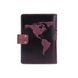 Обложка для паспорта из кожи Hi Art «World Map» PB-02/1 Shabby Plum Фиолетовый