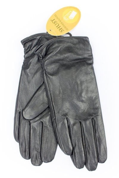 Чорні шкіряні жіночі рукавички Shust Gloves купити недорого в Ти Купи